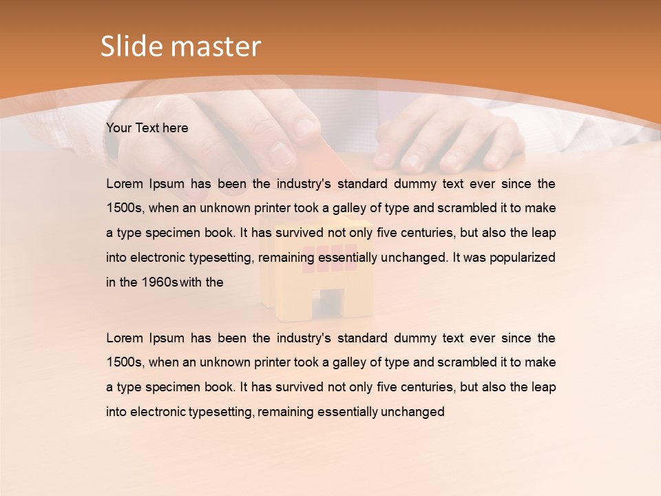 Businessman Selling A New House At His Office (Selective Focus) PowerPoint Template