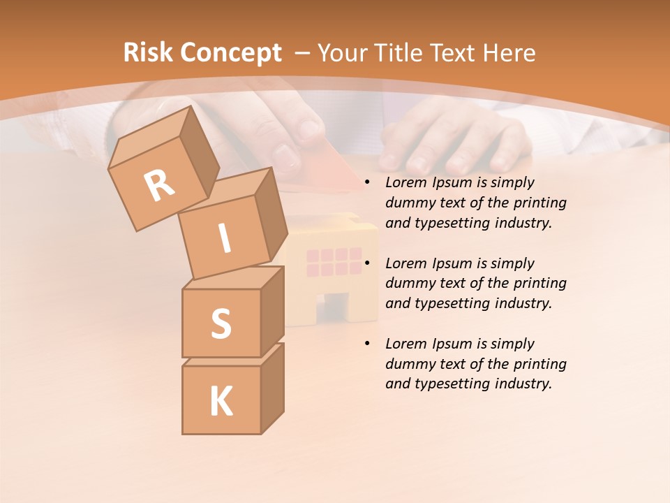 Businessman Selling A New House At His Office (Selective Focus) PowerPoint Template