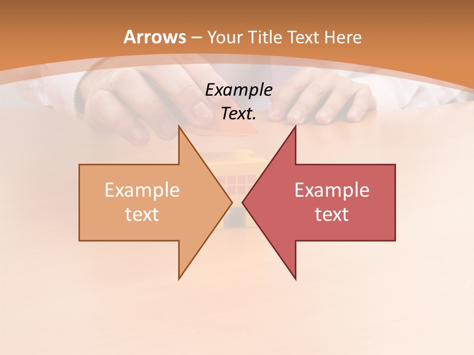 Businessman Selling A New House At His Office (Selective Focus) PowerPoint Template