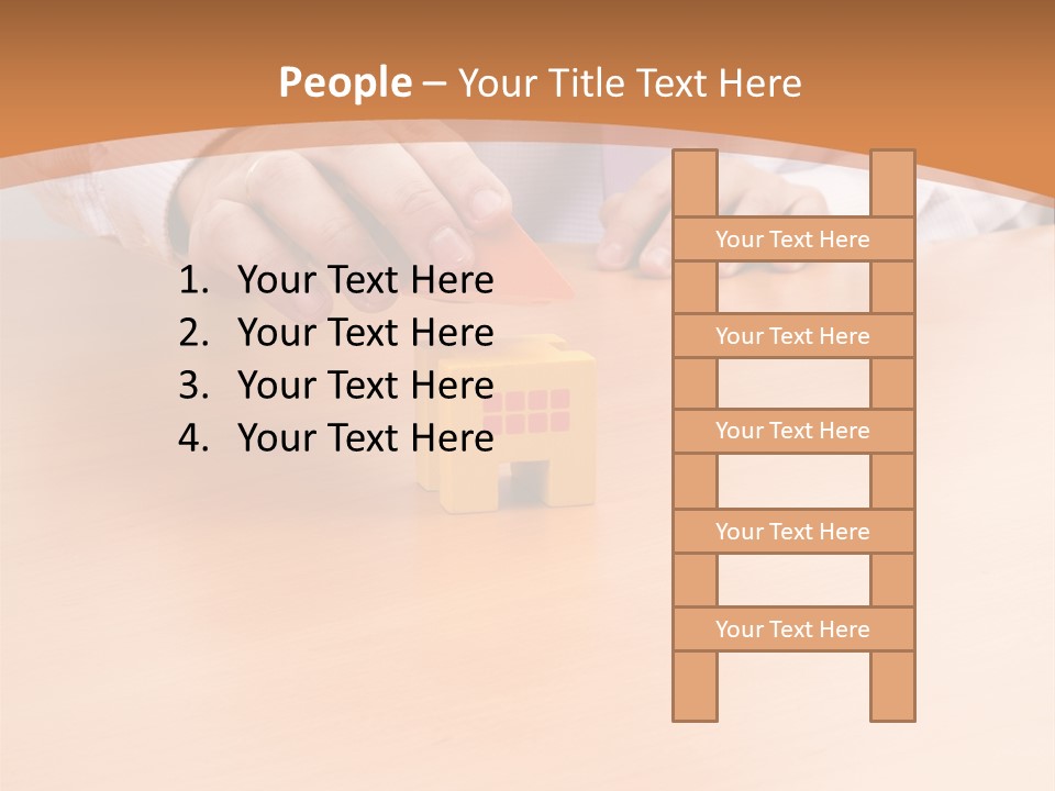 Businessman Selling A New House At His Office (Selective Focus) PowerPoint Template