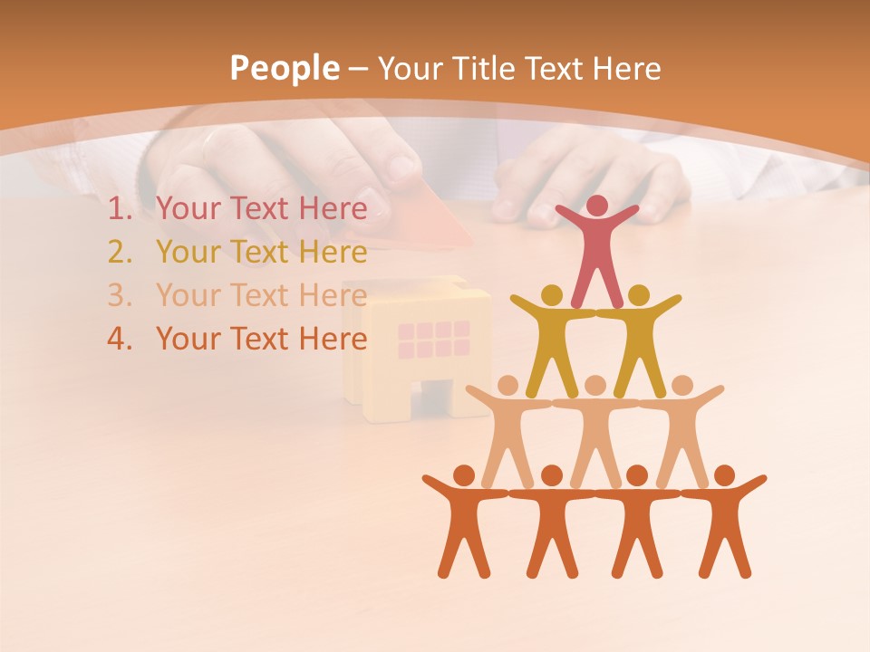 Businessman Selling A New House At His Office (Selective Focus) PowerPoint Template