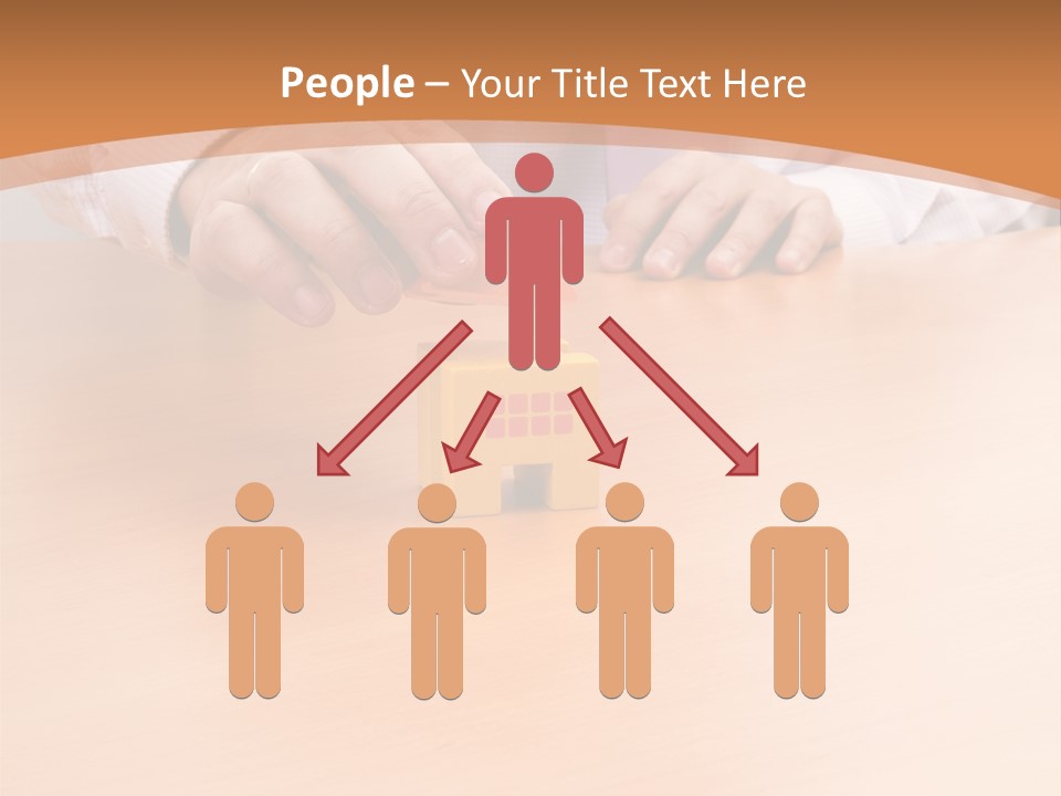 Businessman Selling A New House At His Office (Selective Focus) PowerPoint Template