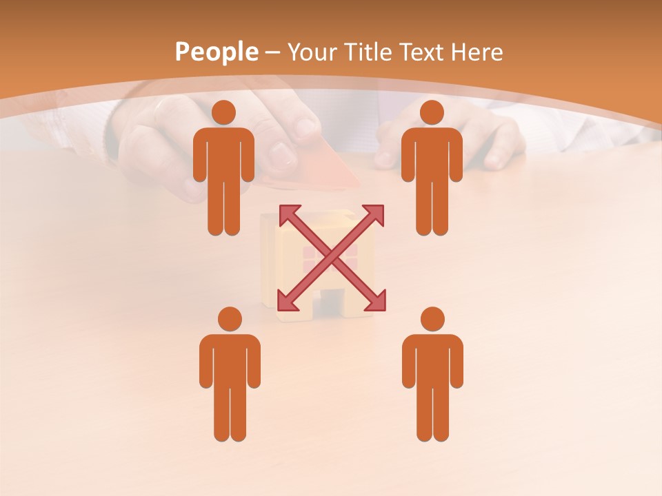 Businessman Selling A New House At His Office (Selective Focus) PowerPoint Template