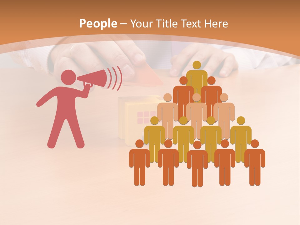 Businessman Selling A New House At His Office (Selective Focus) PowerPoint Template