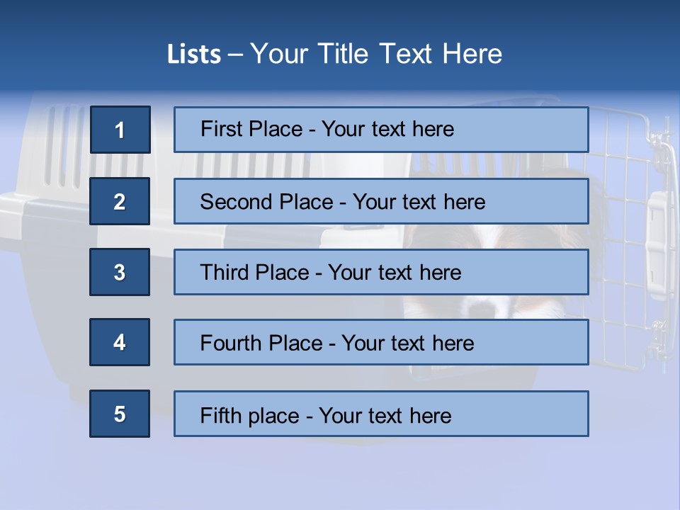 Young Dog Papillon And A Plastic Carrier PowerPoint Template