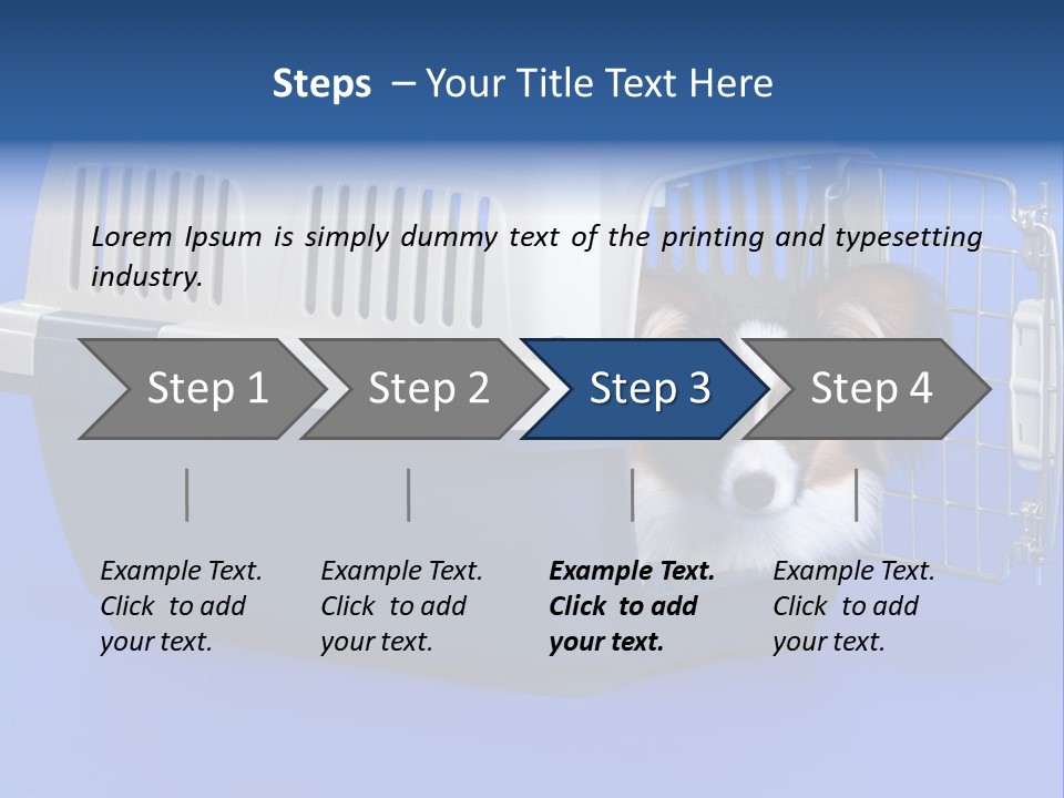 Young Dog Papillon And A Plastic Carrier PowerPoint Template