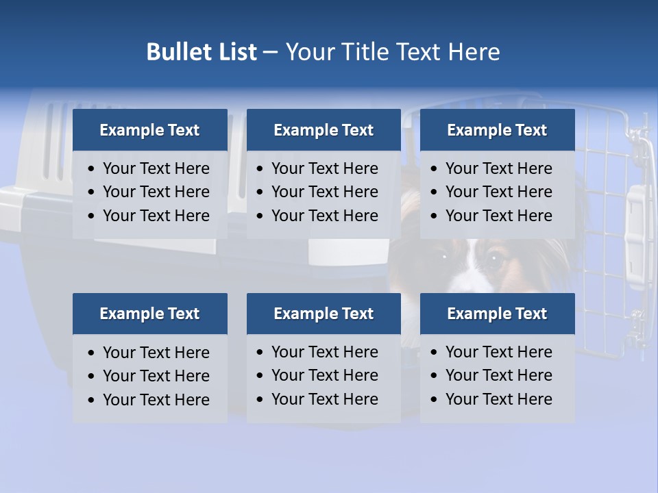 Young Dog Papillon And A Plastic Carrier PowerPoint Template