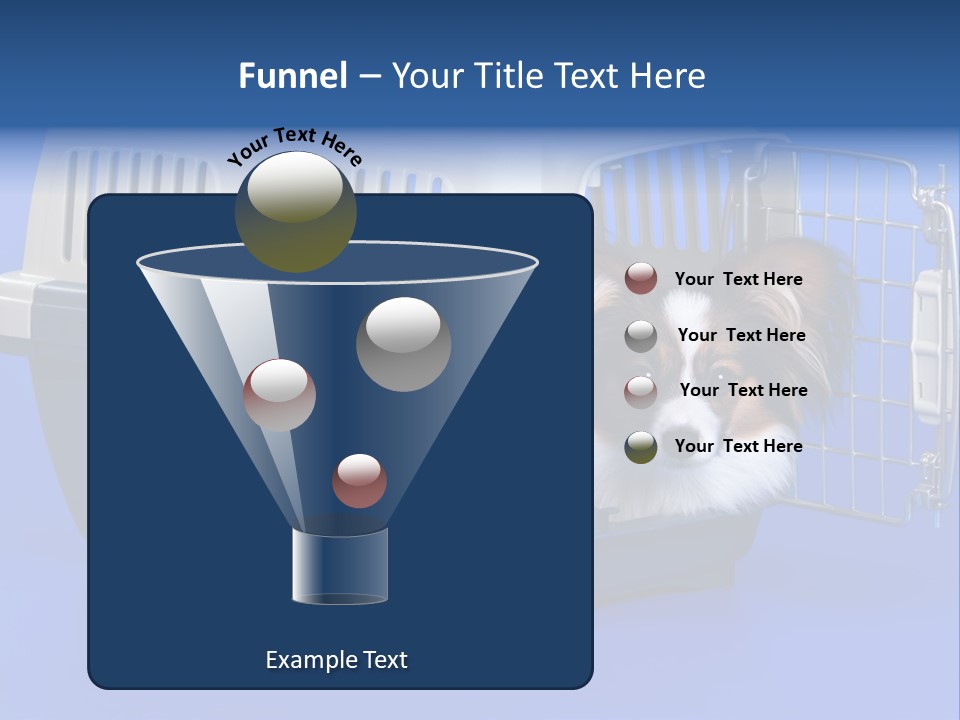 Young Dog Papillon And A Plastic Carrier PowerPoint Template