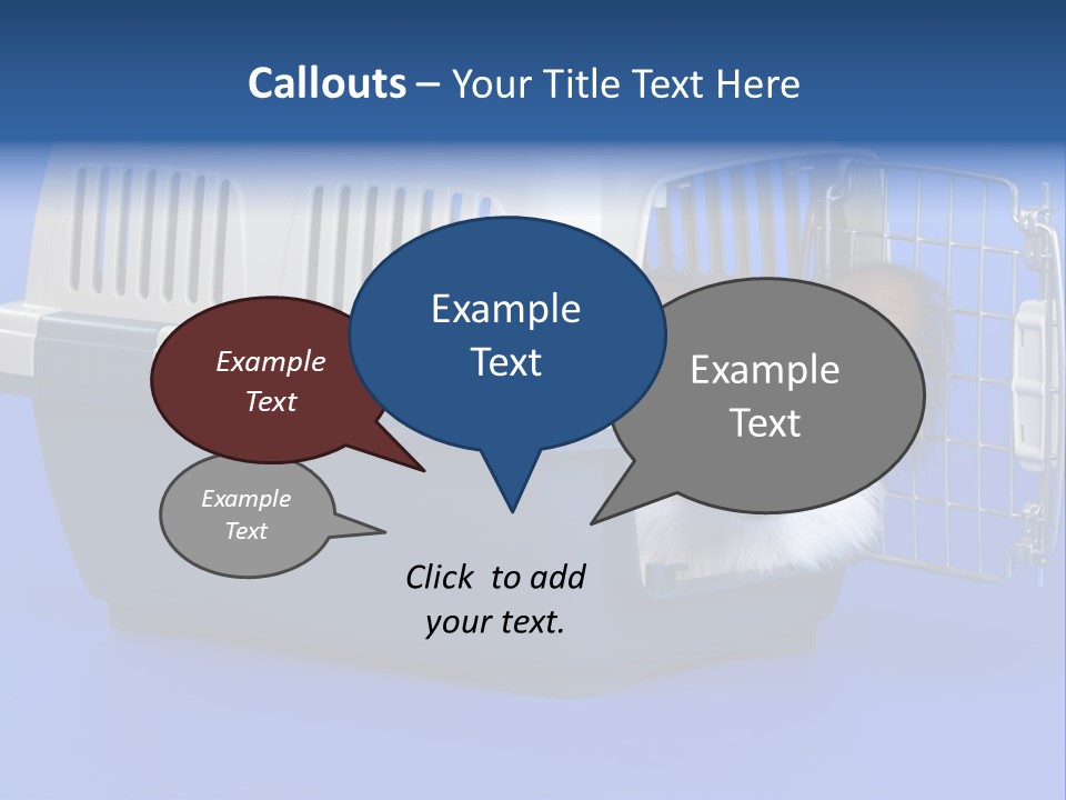 Young Dog Papillon And A Plastic Carrier PowerPoint Template