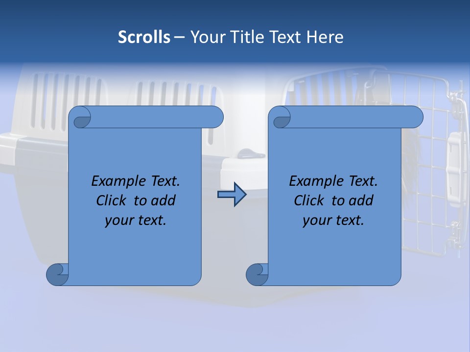 Young Dog Papillon And A Plastic Carrier PowerPoint Template