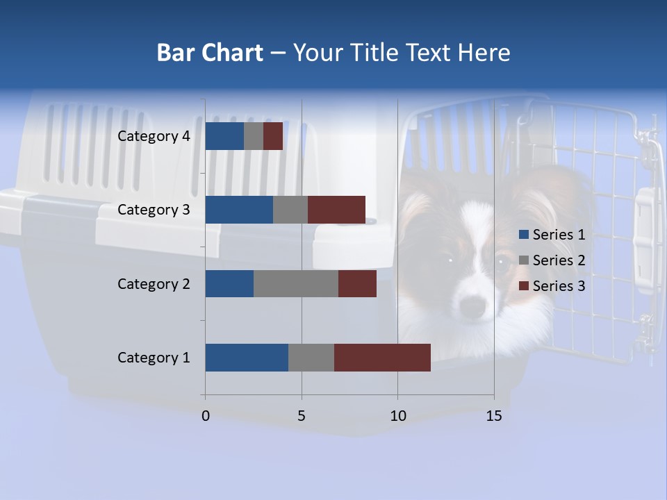 Young Dog Papillon And A Plastic Carrier PowerPoint Template