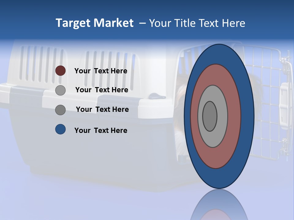 Young Dog Papillon And A Plastic Carrier PowerPoint Template