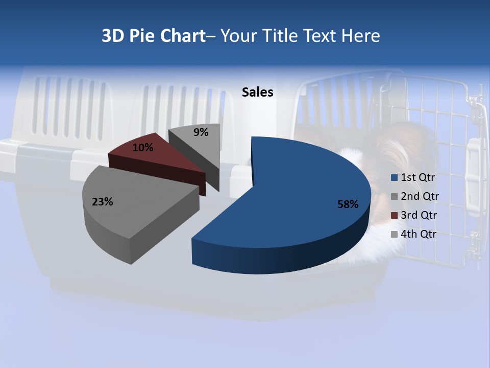 Young Dog Papillon And A Plastic Carrier PowerPoint Template