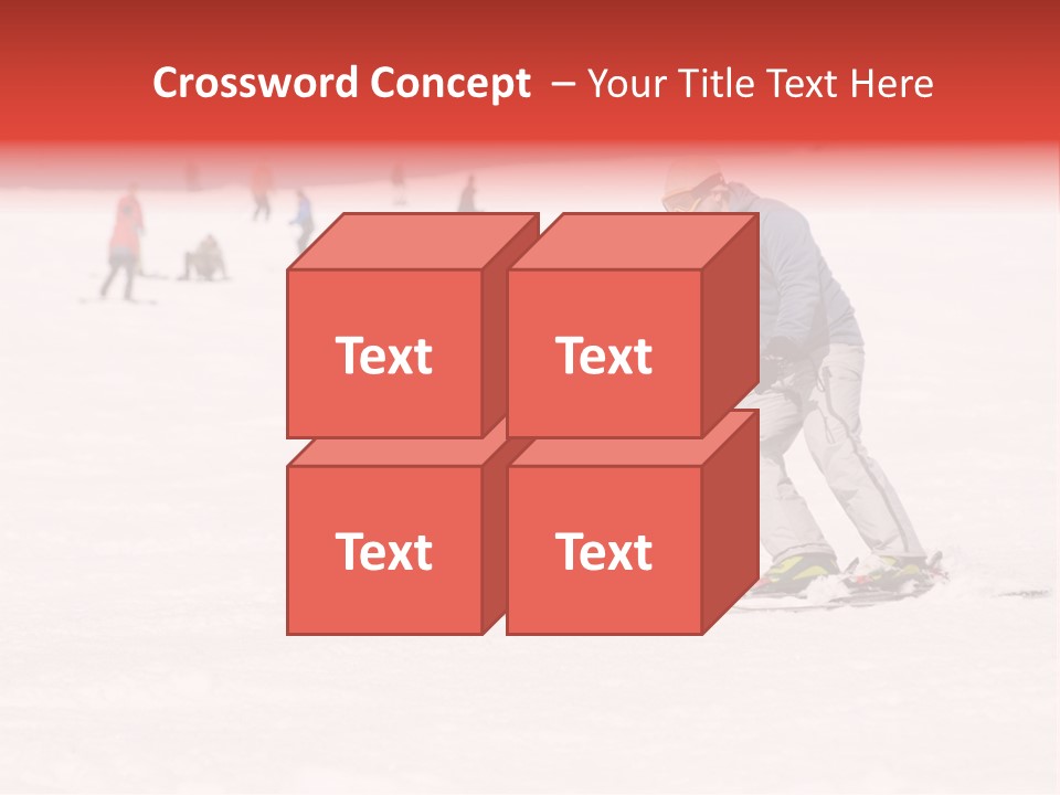 A Man Helping A Child On Skis In The Snow PowerPoint Template