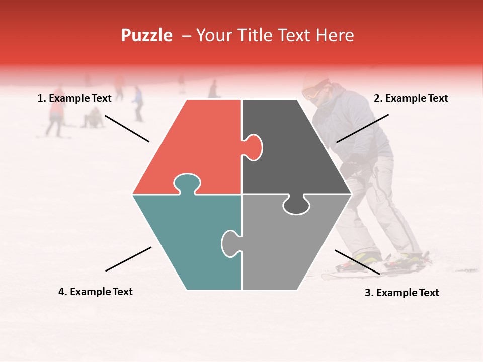 A Man Helping A Child On Skis In The Snow PowerPoint Template