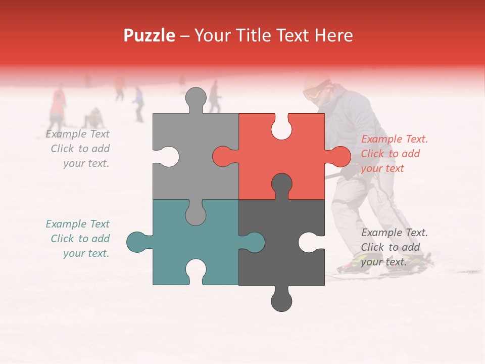 A Man Helping A Child On Skis In The Snow PowerPoint Template