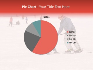 A Man Helping A Child On Skis In The Snow PowerPoint Template