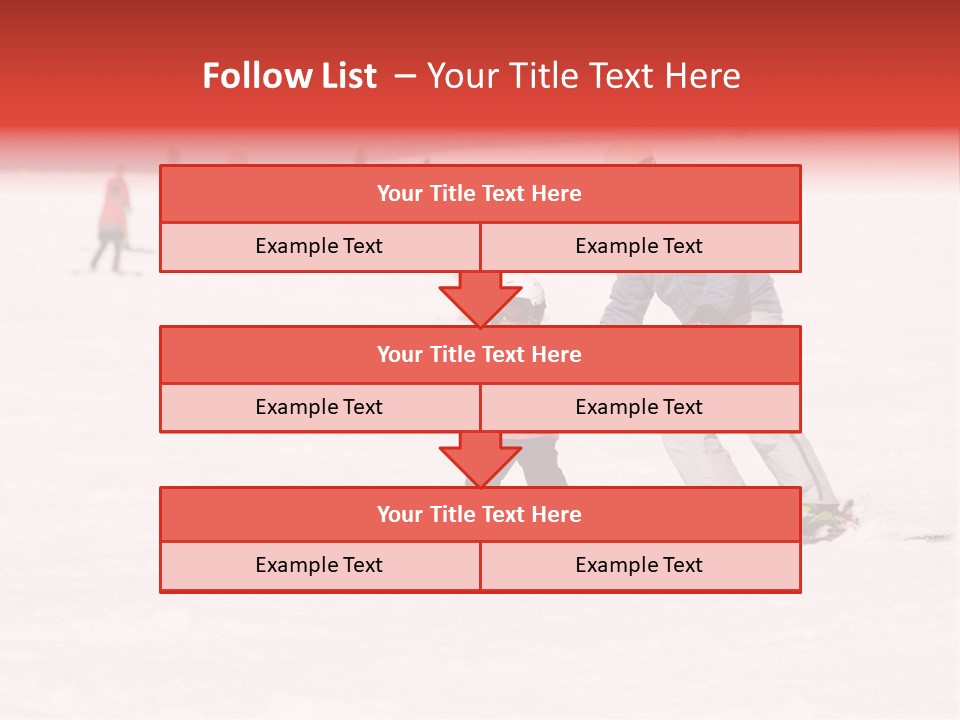 A Man Helping A Child On Skis In The Snow PowerPoint Template