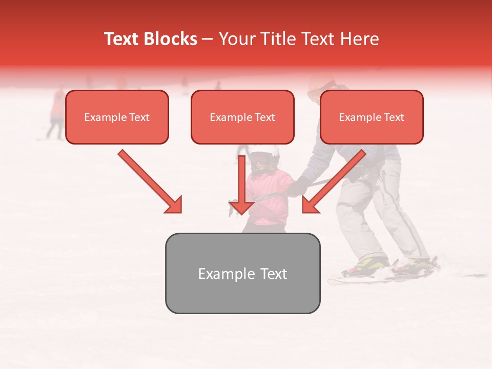 A Man Helping A Child On Skis In The Snow PowerPoint Template