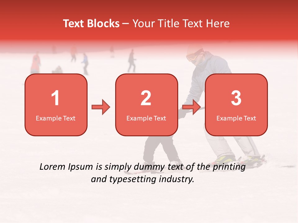 A Man Helping A Child On Skis In The Snow PowerPoint Template