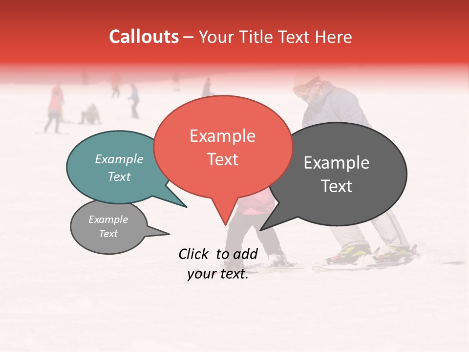 A Man Helping A Child On Skis In The Snow PowerPoint Template