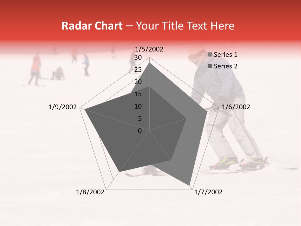 A Man Helping A Child On Skis In The Snow PowerPoint Template
