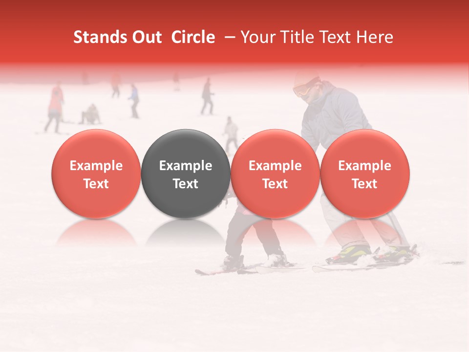 A Man Helping A Child On Skis In The Snow PowerPoint Template