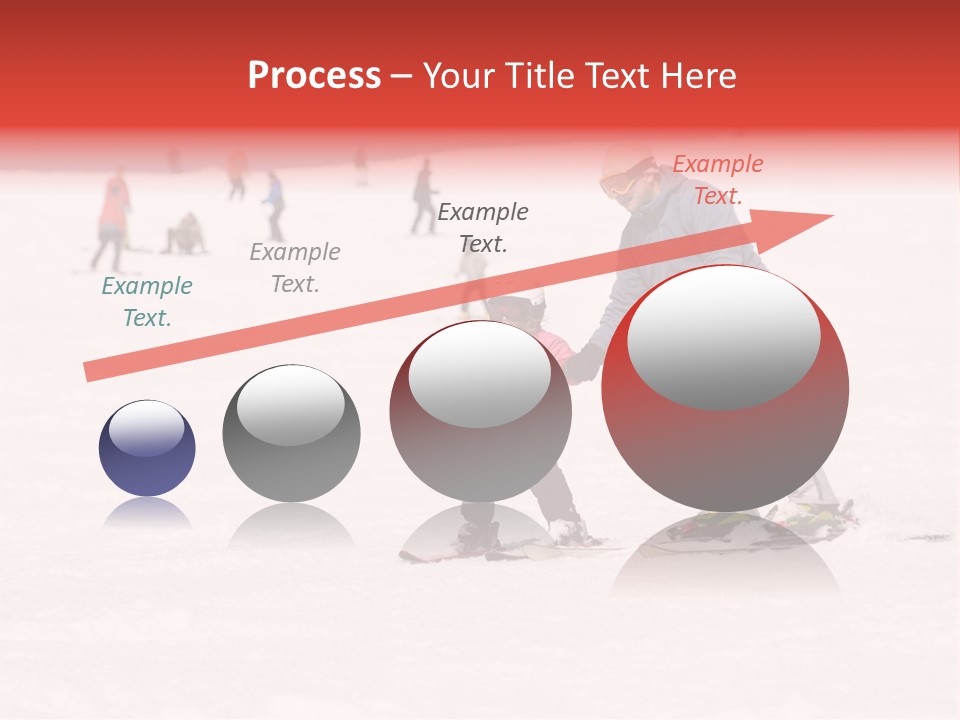 A Man Helping A Child On Skis In The Snow PowerPoint Template