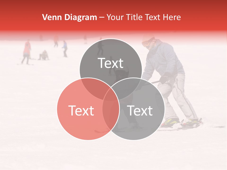 A Man Helping A Child On Skis In The Snow PowerPoint Template