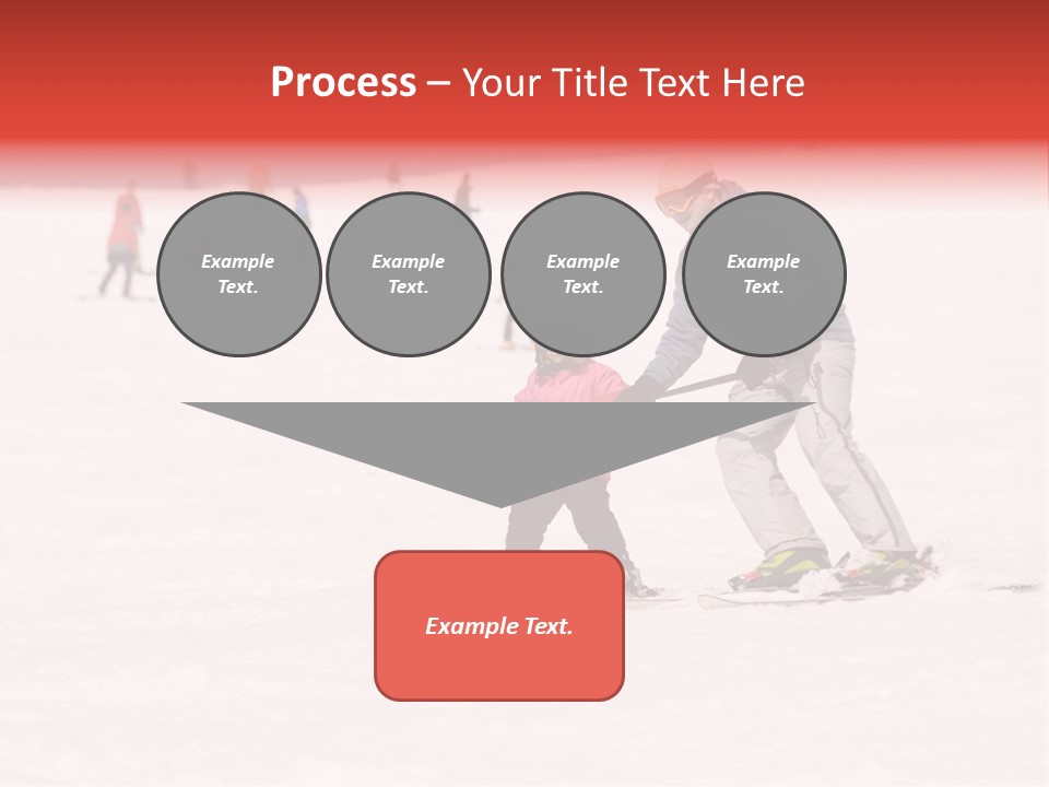 A Man Helping A Child On Skis In The Snow PowerPoint Template