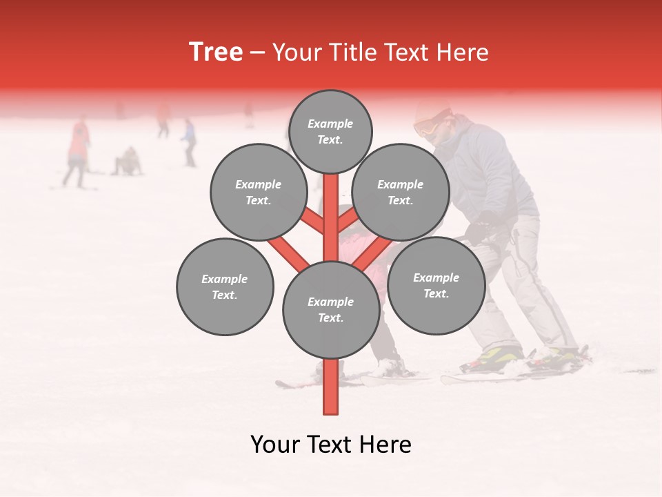 A Man Helping A Child On Skis In The Snow PowerPoint Template