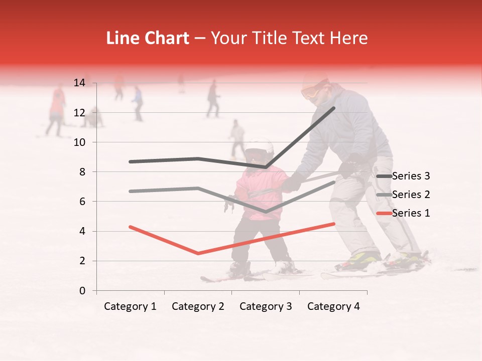 A Man Helping A Child On Skis In The Snow PowerPoint Template