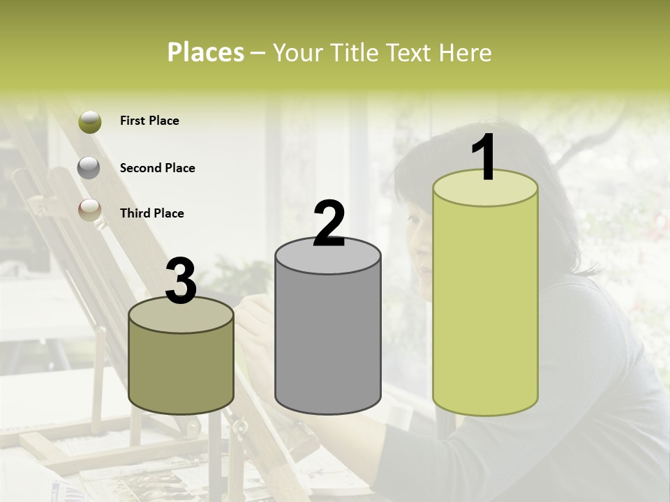 Art Teacher Paints In Preparation For Class PowerPoint Template