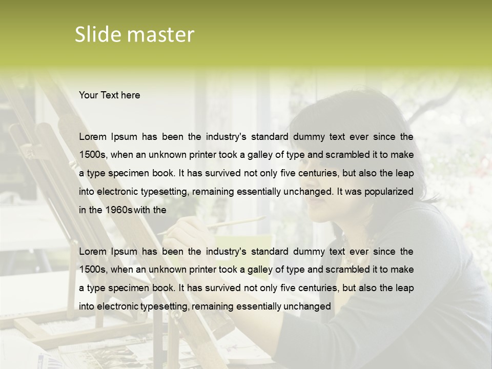 Art Teacher Paints In Preparation For Class PowerPoint Template