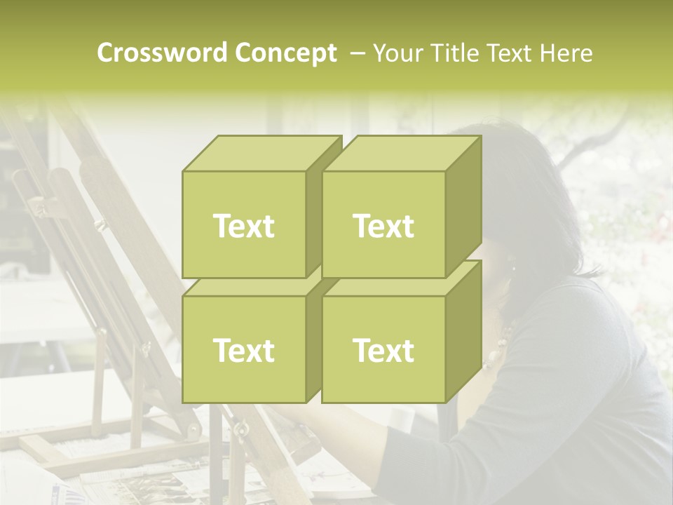 Art Teacher Paints In Preparation For Class PowerPoint Template