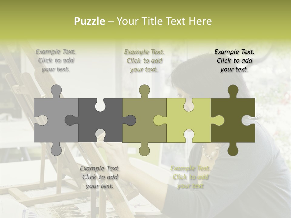 Art Teacher Paints In Preparation For Class PowerPoint Template