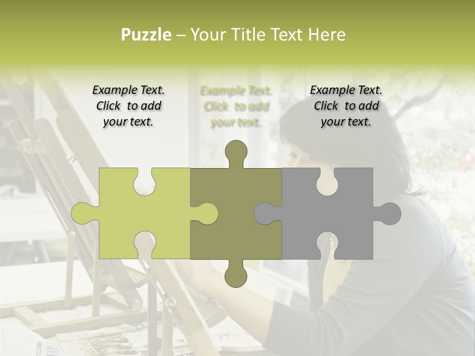 Art Teacher Paints In Preparation For Class PowerPoint Template