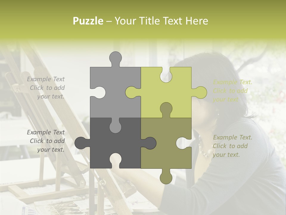 Art Teacher Paints In Preparation For Class PowerPoint Template