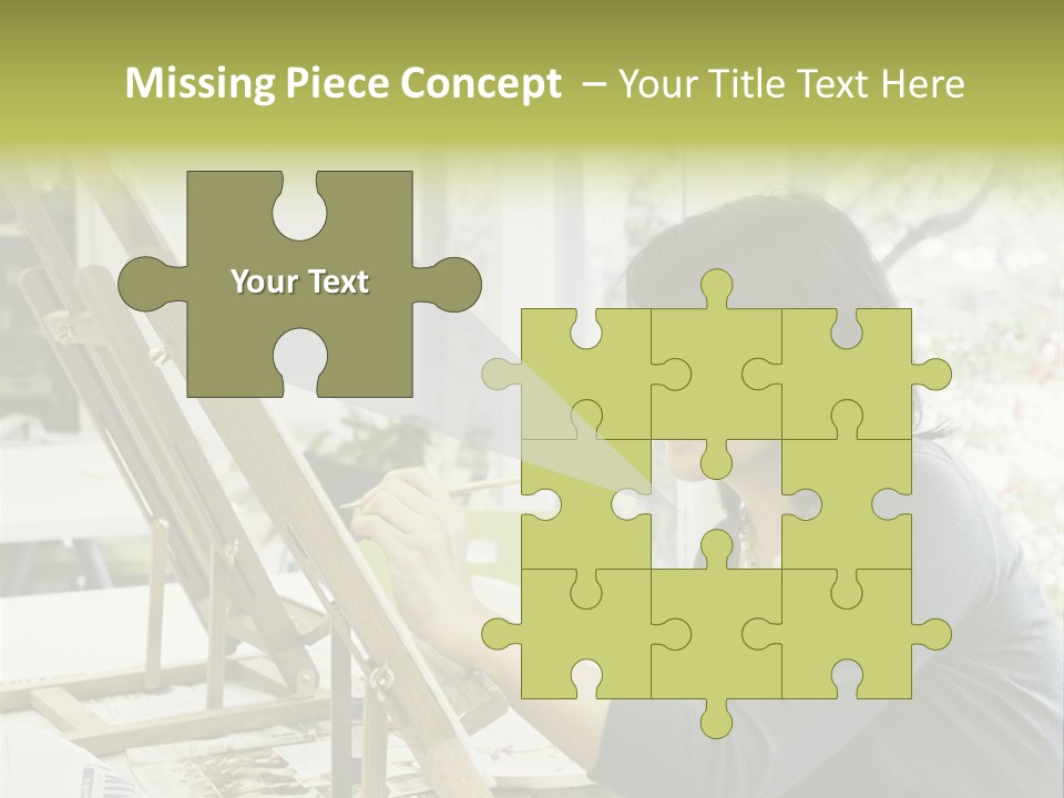 Art Teacher Paints In Preparation For Class PowerPoint Template