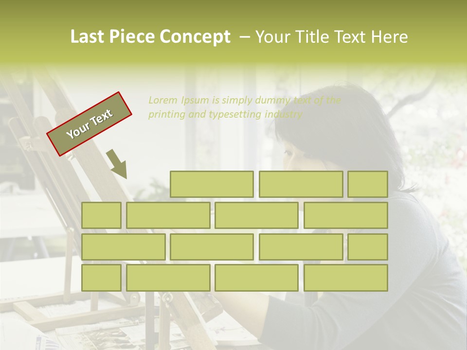 Art Teacher Paints In Preparation For Class PowerPoint Template