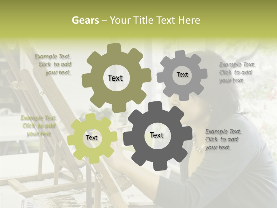 Art Teacher Paints In Preparation For Class PowerPoint Template