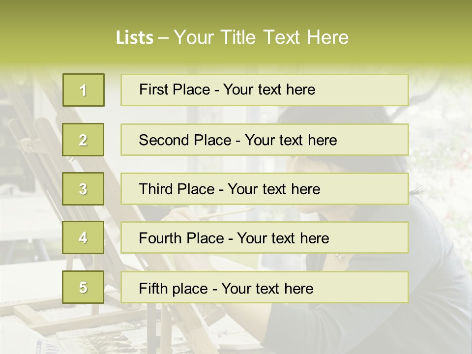 Art Teacher Paints In Preparation For Class PowerPoint Template