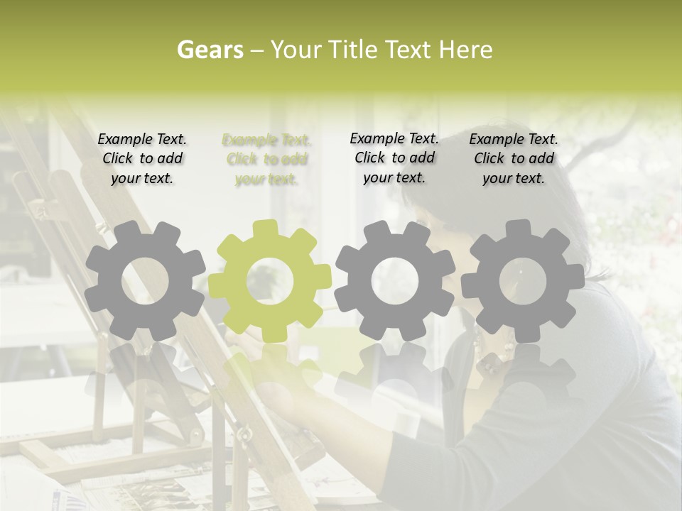 Art Teacher Paints In Preparation For Class PowerPoint Template