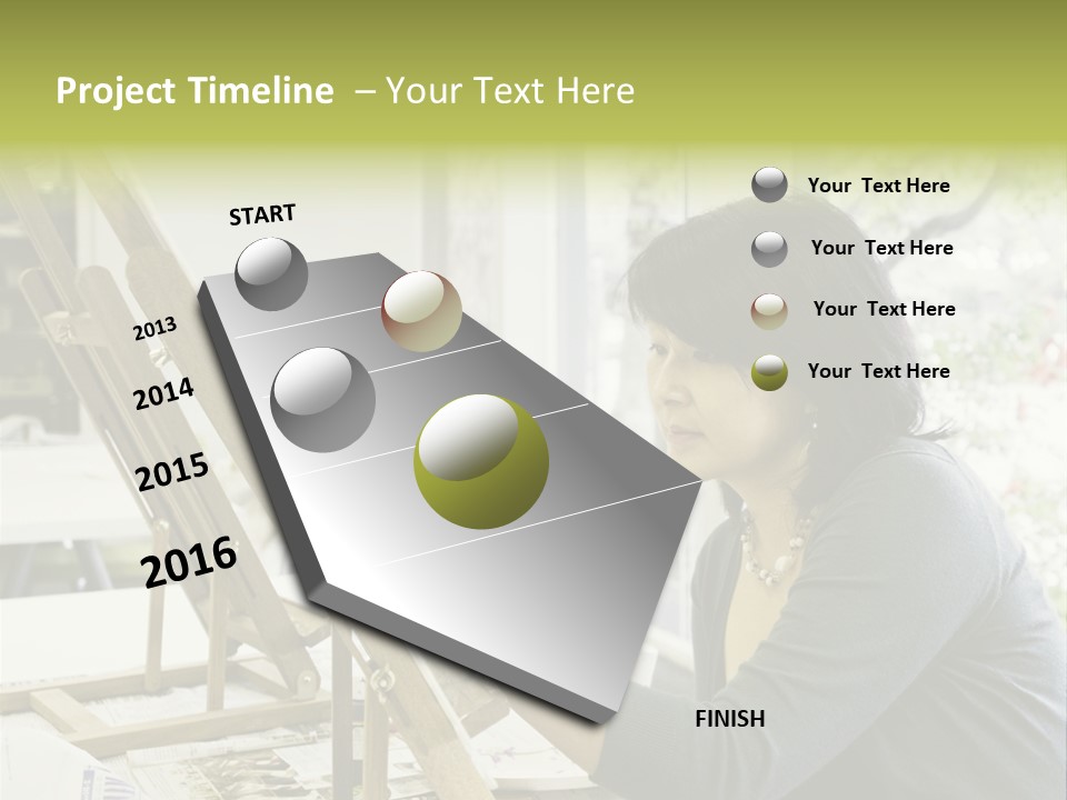 Art Teacher Paints In Preparation For Class PowerPoint Template