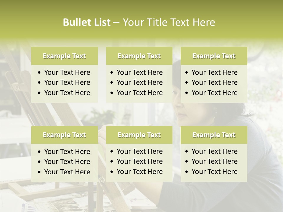 Art Teacher Paints In Preparation For Class PowerPoint Template
