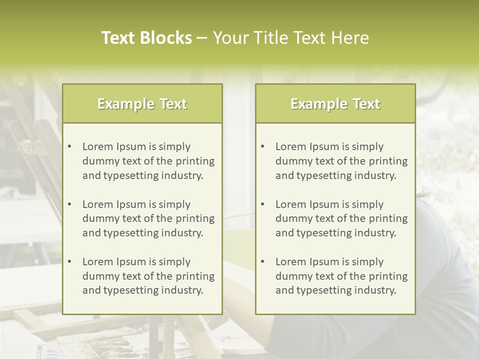 Art Teacher Paints In Preparation For Class PowerPoint Template