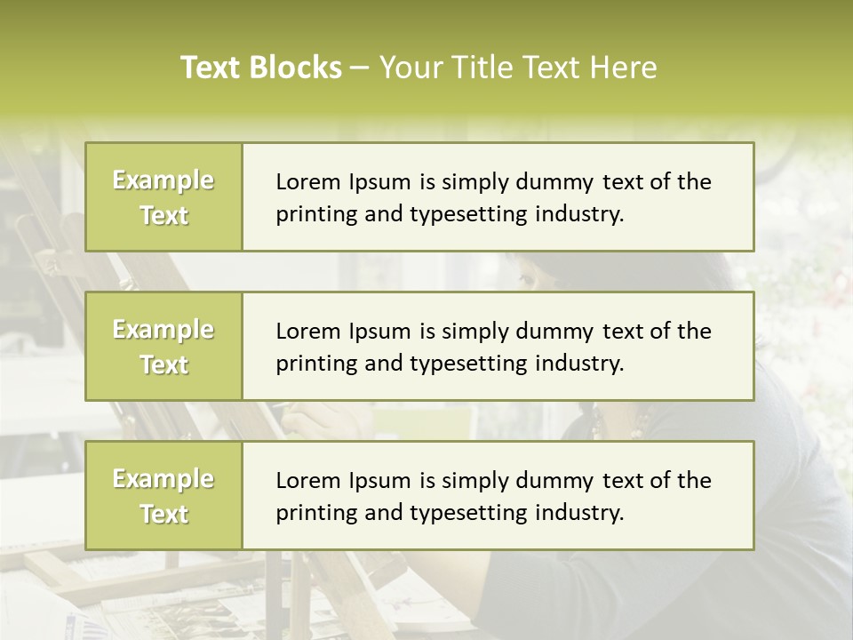 Art Teacher Paints In Preparation For Class PowerPoint Template