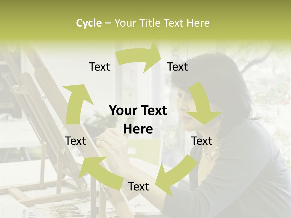 Art Teacher Paints In Preparation For Class PowerPoint Template