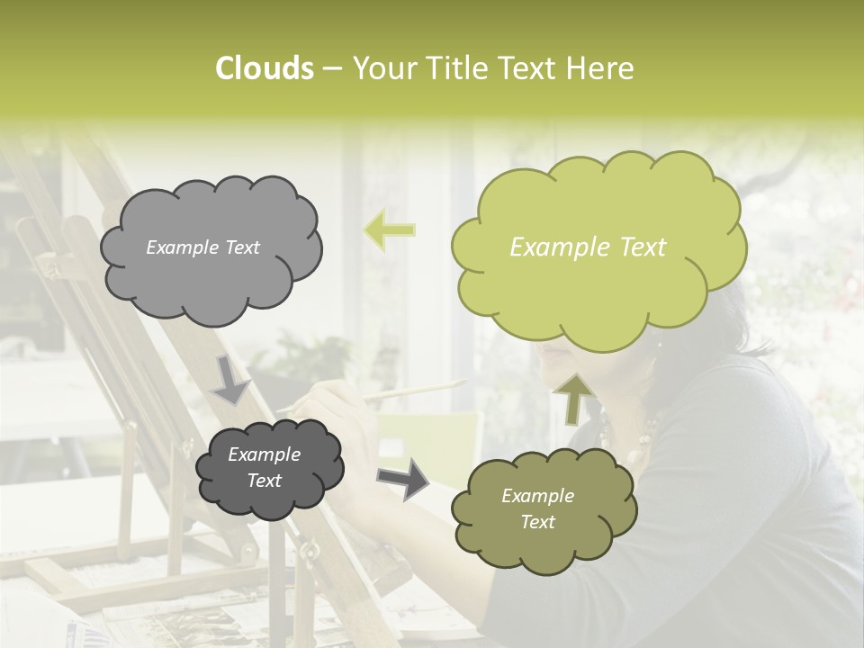 Art Teacher Paints In Preparation For Class PowerPoint Template