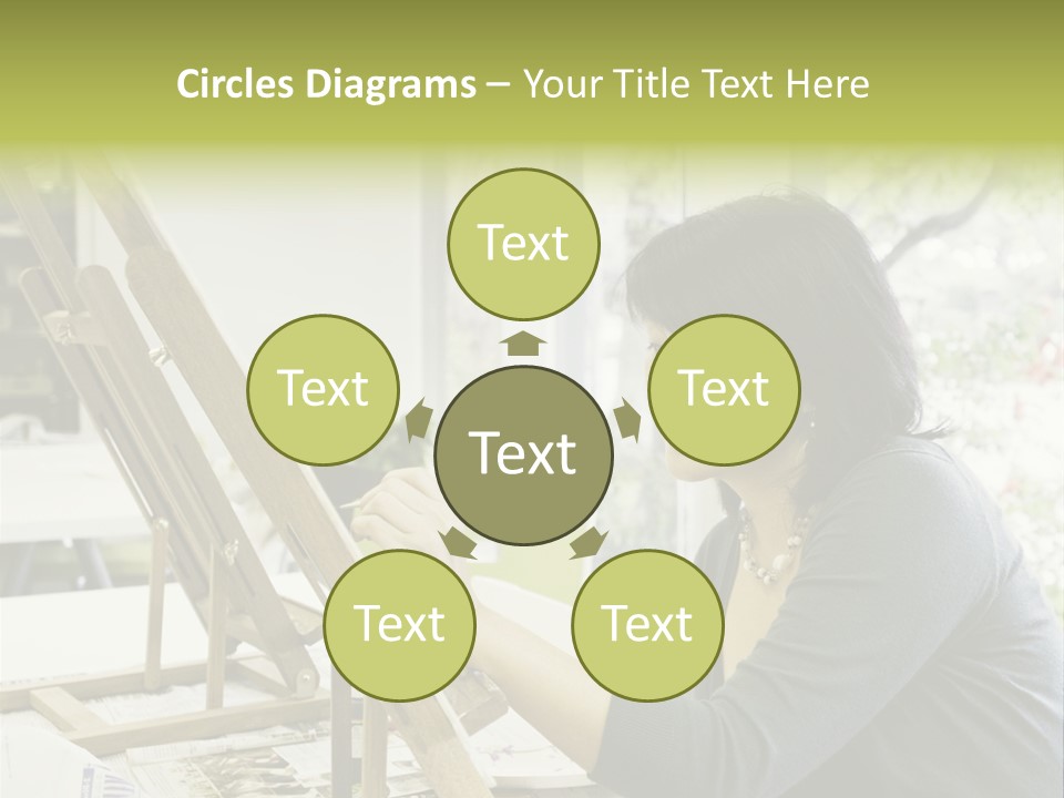 Art Teacher Paints In Preparation For Class PowerPoint Template